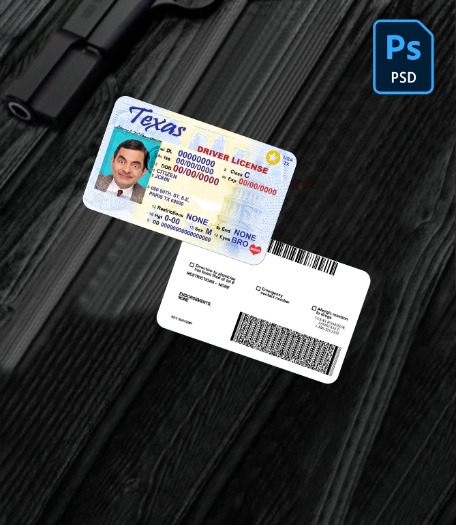 USA Texas driving license PSD